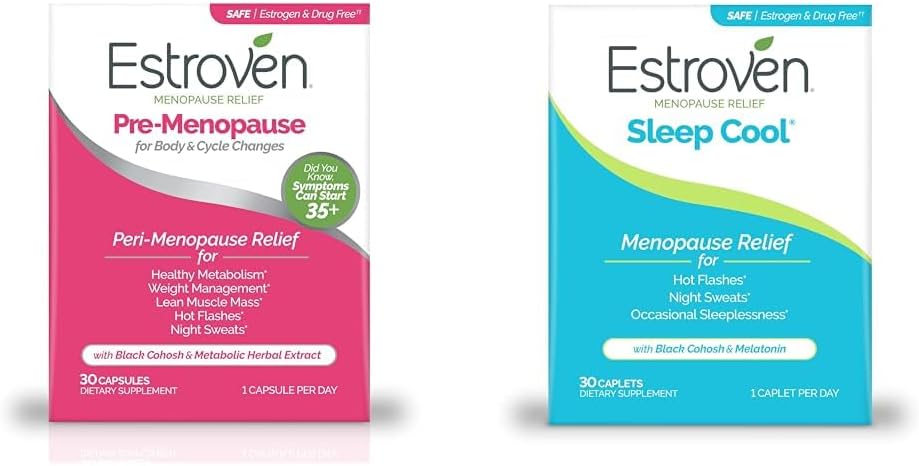 Estroven Menopause Relief Bundle med pre-menopause 30 Ct og søvn kjølig 30 Ct