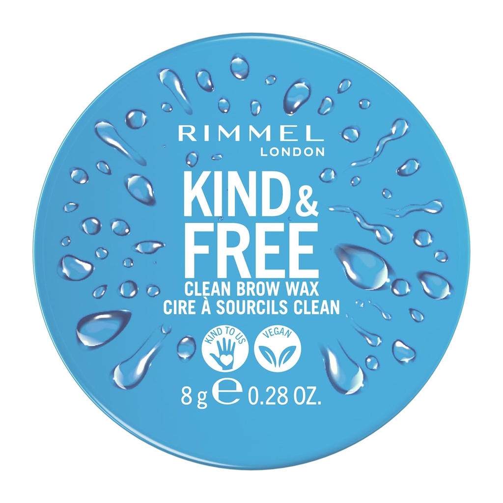 Rimmel London Kind & Free, Klar, Brow Wax, lett å påføre, lang-lasting Hold, Ingen Flaking, Ingen restaurert, Lift Brows, 0.28oz
