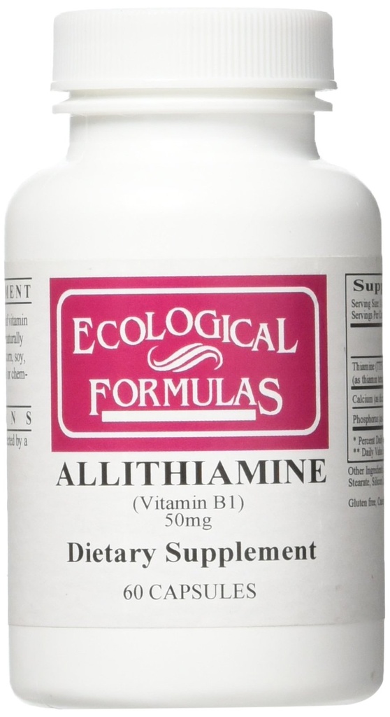Økologiske formeler allithiamin vitamin B1 50 Mg, hvit, 60 greve