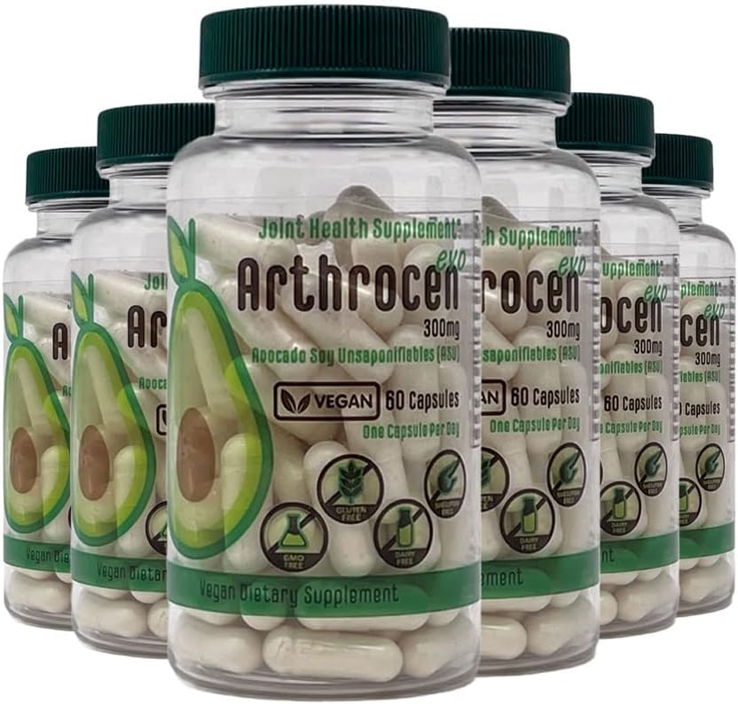 EVO Vegan Felles Helse Supplement, 300Mg Avocado Soya Unsaponerbar, 60 dagers forsyning, én kapsel per dag (12 måneder)