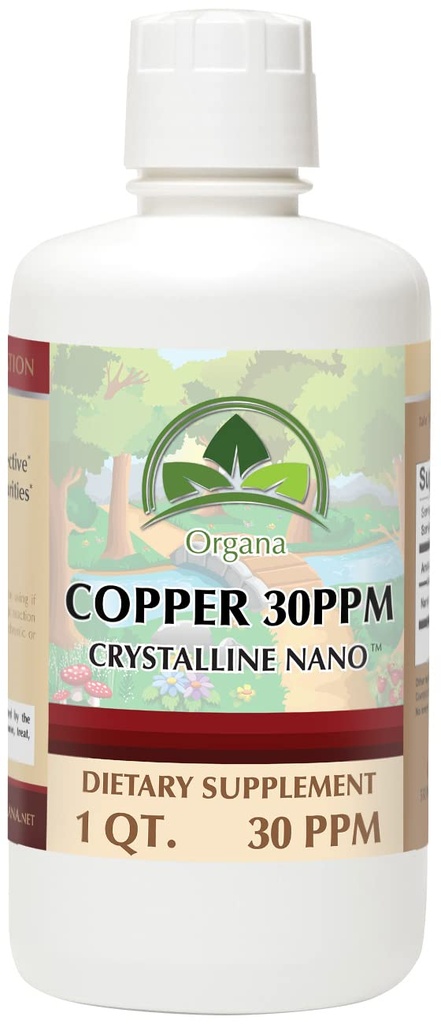 Organa ren krystallline flytende kobber Supplement - 30 PPM - kolloidale mineraler