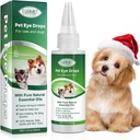 60ML Pet Eye Drops for hund og katt lindre øyne kløe og irritation, rosa øye og allergier symptomer trygt og gentle formel for alle dyr