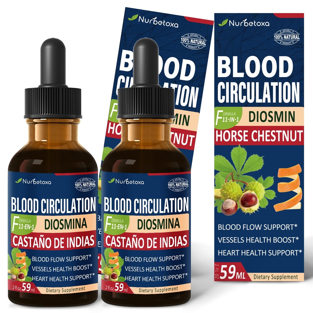 Blodsirkulasjon faller, Nitric Oxid Supplement for blodstrøm, trykk og hjerte helse W/Horse Chestnut Extract væske. Castaño de Indias y Diosmina para la Circulacion y Varices. 4 oz