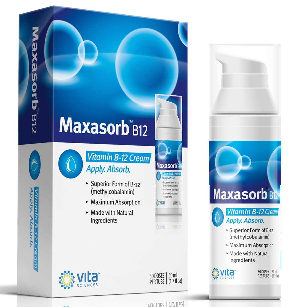 Vitamin B12 Cream Methyl B-12, Metylcobalamin B12 1000 mhg Energi, Helse og vibrant hud, Kraftig emne B12 hudkrem - Hjelper med Eczema & Psoriasis. Energi som B12 Patch