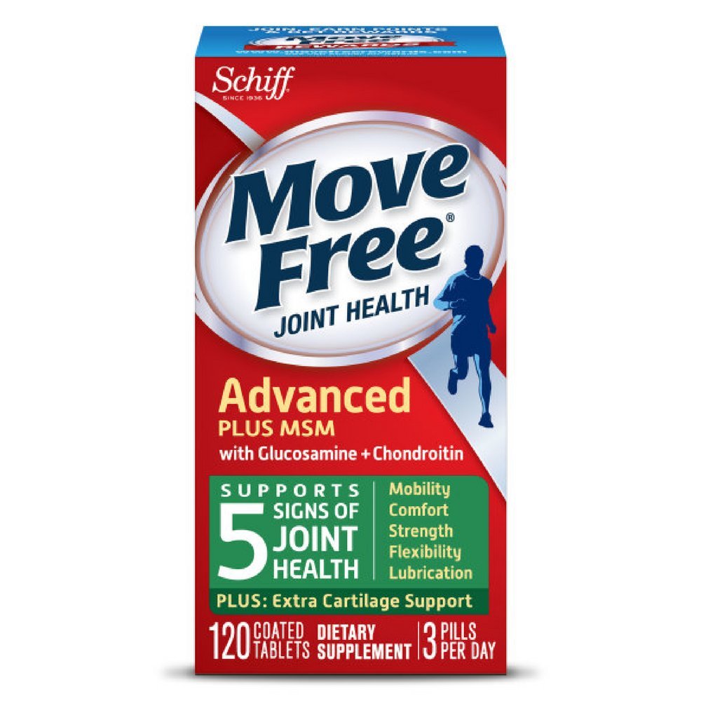 Flytte gratis Advanced Plus MSM, 120 tabletter - Felles helsetilskudd med glukosamin og Chondroitin (pakke med 4)