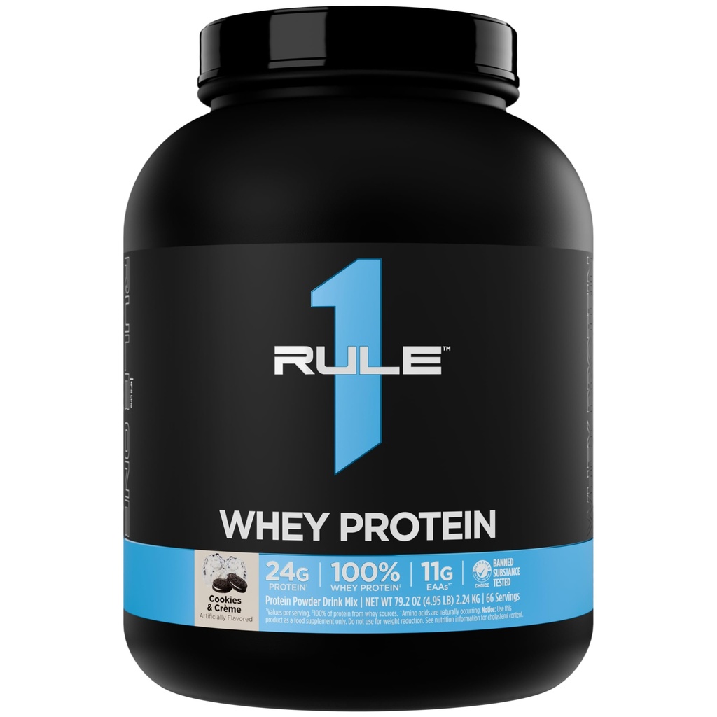 Regel 1 Whey Protein – 24g Fast-Acting Protein fra all-Whey kilder med naturlig forekommende EAAS & BCAA for trening gjenoppretting eller når som helst bruk (5 pund*, informasjonskapsler og crème)