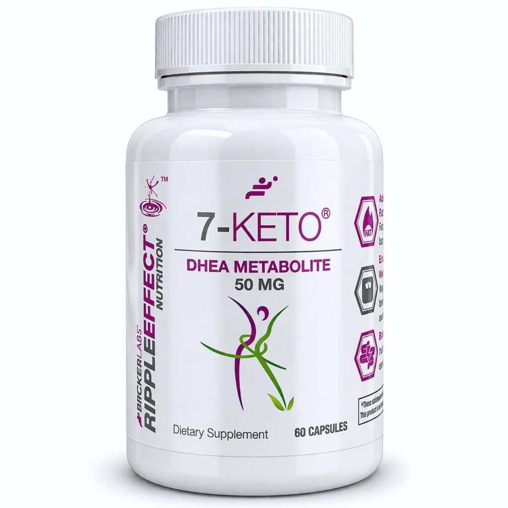 Bricker Labs 7-Keto DHEA Metabolitt 50 mg Kosttilskudd for metabolsk støtte og energibalanse, 60 kapsler
