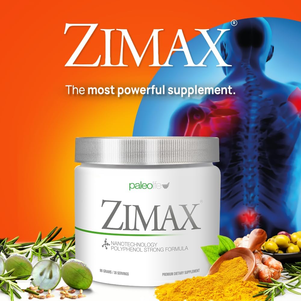 ZIMAX Super ANTIOXIDANT - 100% naturlig - høy absorpsjon Curcumin, Rosemary Extract, Grape Seed Extract, Olive Leaf Extract ORAC 3,451,770 (Canister) 90 gram (2-Pack)