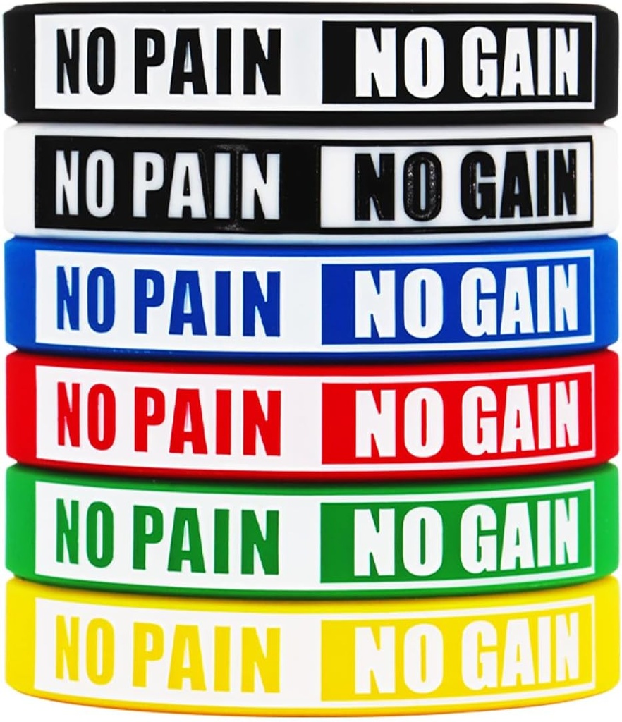Ingen smerte Ingen gevinst Wristbands Motivasjonell bulk Inspirasjonell Silikon Fitness armbånd Stretch Unisex Sport Wristbands for Tenåringer Menn Kvinner
