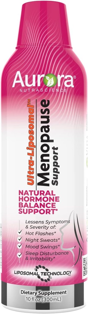 Aurora Nutrascience Ultra-Liposomal Menopause Support med klinisk bevise EstroG-100 å redusere menopause og perimenopause symptomer, varme blitser, nattsweats, Mood Swings, 30 serveringer, 10 fl oz