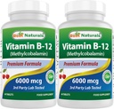 Best Naturals Vitamin B-12 som Metylkobalamin (Metyl B12), 6000 mg 60 Sublingual Tabletter (60 telle (Pack of 2))