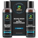 XIKEZAN Beard Vaske og Skjegg balsam naturlig mykner sett w/Argan & Jojoba oljer glatter og styrker julestrømper far dag gaver for menn ham far kjæreste mann