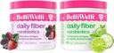 Daglig fiber Supplement Bundle med kollagen, probiotika og elektrolytter - Støtter Digestiv helse, regelmessighet og hud helse – Cucumber Lime Mint & Wild Berry Flavors – 32 Serverer totalt