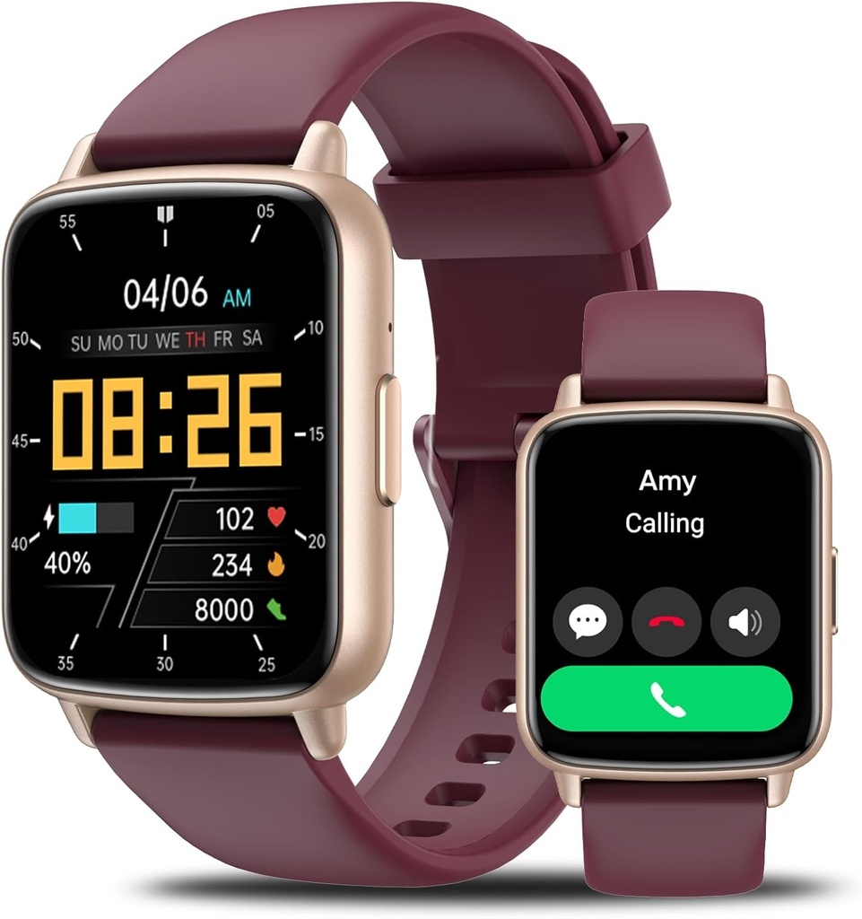 Smart Klokke for menn kvinner-46mm HD AI Voice Assistent Smar twatch (Answer / Make Calls), hjertefrekvens sporing, søvnmonitor, Fitness Tracker, for Android iPhone Samsung kompatibel IP68 Smartwatch