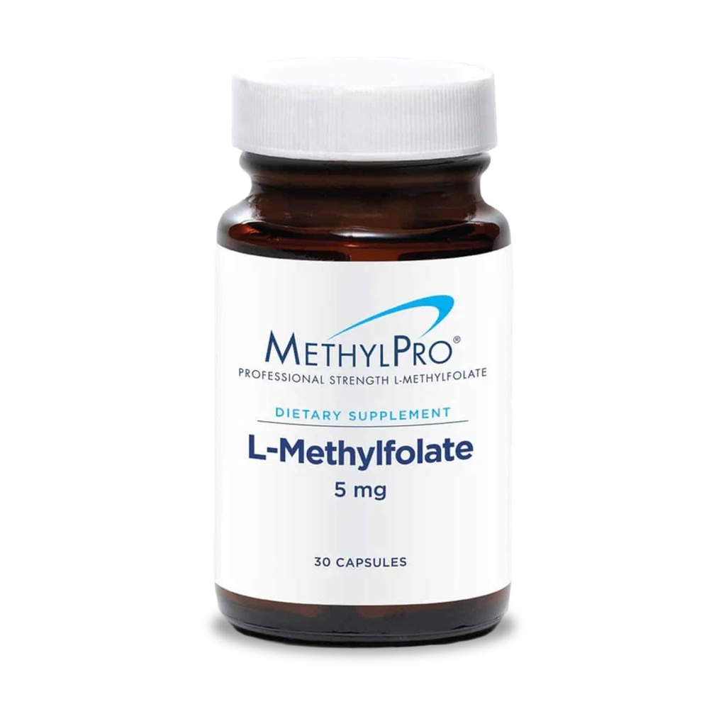 MetylPro L-metylfolat 5 mg - støtter et sunnt mindset - aktiv folat for metyleringsstøtte og biokjemiske reaksjoner - svært biotilgjengelig - fleksibel dosering - 30 serveringer - 30 kapsler