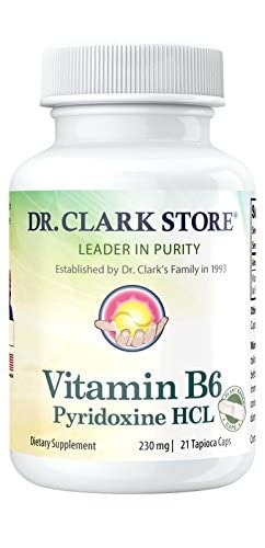 Dr. Clark vitamin B6 Supplement – 230 mg, 21 Tapioca kapsler, støtter energimetabolisme og nervesystem helse