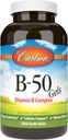 Carlson - B-50 Gels, Vitamin B kompleks, energiproduksjon, Cellular Support & Optimal Wellness, 200 Softgels