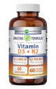 Amazing Formulas vitamin D3 5000 IU med vitamin K2 100 mcg | D3 + K2 Complex Supplement | Veggie Kapsler | Ikke-GMO | Glutenfri | laget i USA (60 greve)