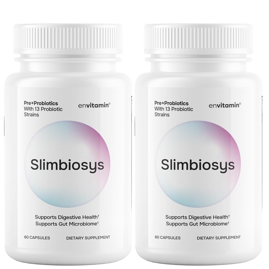 Slimbiosys Ultra Probiotic Capsule - Pre & Probiotics for kvinner og menn - Støtte Microbiom (2 Pack, Slimbiosys)