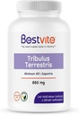 BESTVITE Tribulus terrestris 850 mg per kapsel (240 vegetariske kapsler) - Standardisert ekstrakt - Min 45% saponiner - Ingen stearates - Ingen siliciumdioksid - Ingen fyllstoffer - Vegan - ikke GMO - Glutenfri