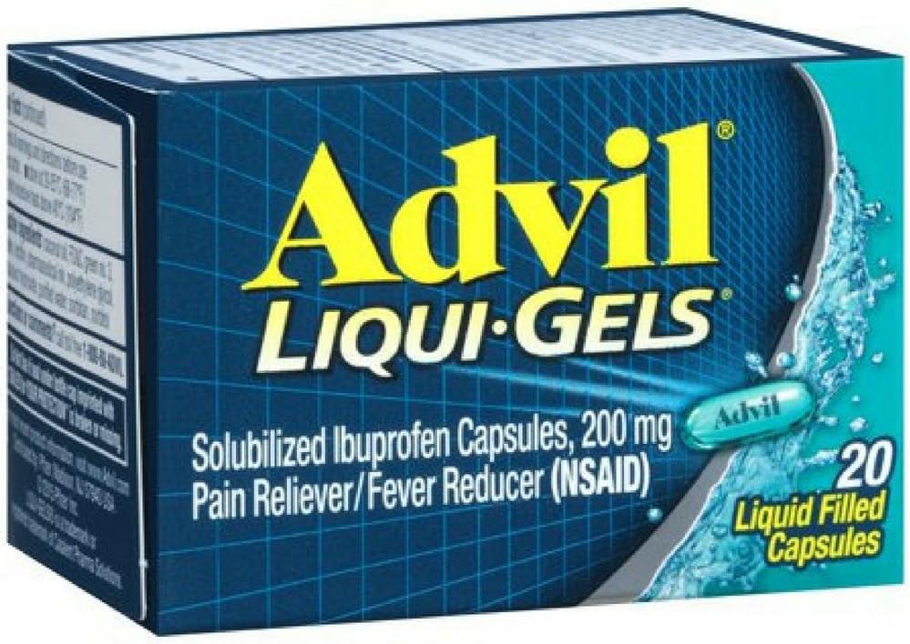 Advil Liqui-Gels 20s Størrelse 20s Advil Ibuprofen smerte relief flytende fylte kapsler 20ct