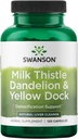 Swanson Milk Thistle, Dandelion & Yellow Dock - Herbal Liver Support Supplement - Naturlig kosttilskudd som hjelper til å opprettholde generell helse og velvære - (120 kapsler) 1 pakke