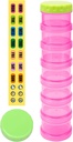 7 dagers piller Organizer Case Stackable ukentlig kosttilskudd vitaminer piller holder dispenser ekstra stor transluent rosa med etikett og 2 flere ligs