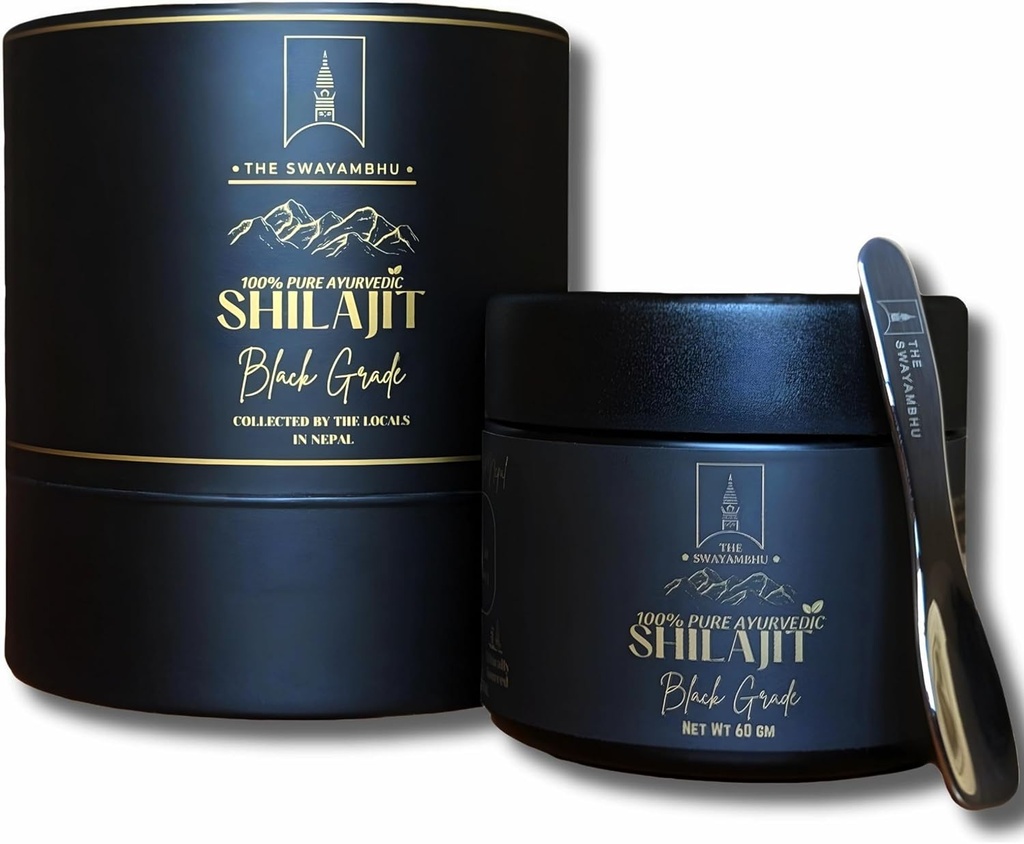 SHILAJIT 100% ren nepalsk himalayan shilajit resin - svart klasse ayurvedisk kosttilskudd, honning infundert, hånd-harvested, Lab-testet, 60g (150 serveringer), vegansk, organisk, glutenfri
