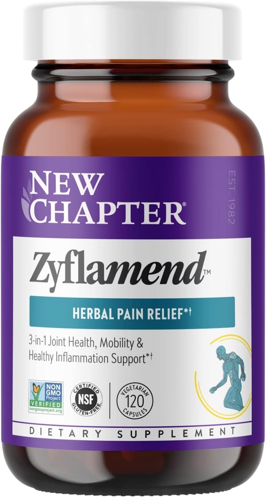 Ny kapittel Multi-Herbal smerte Reliever + Joint Supplement, ZyflamendTM 10-i-1 Superfood Blande med Ginger & gurkemeie for sunn inflammasjon respons & Herbal smerte relief+, 120 greve