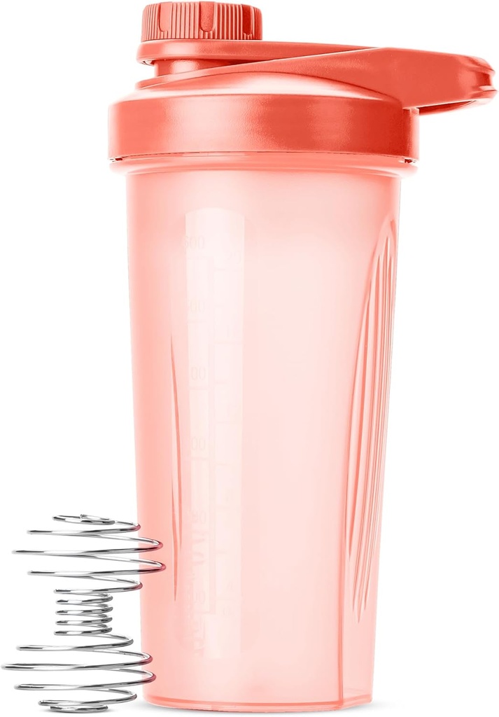Mr. Pen- Shaker flaske for proteinblandinger, 28 oz, Coral Pink med Twist Cap og Wire Whisk Ball, Mixer Cup for Shakes