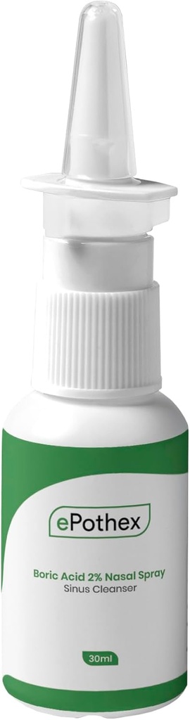 Boric Acid 2% Nasal Spray - Clears Airway Passages - gir støtte for sesongmessige og kroniske Sinus utfordringer - 30ml