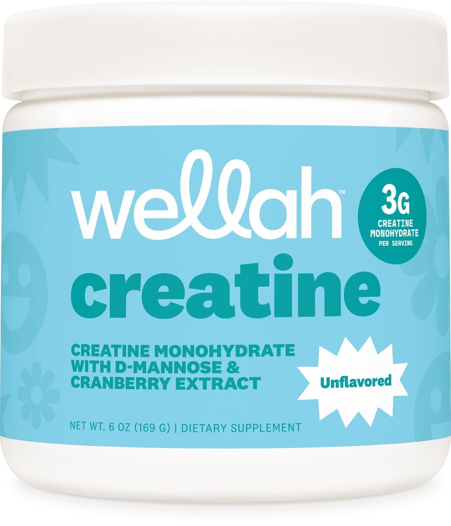 Wellah kreatin for kvinner (50 serveringer, uslavored) - Kreatin Monohydrat med Dandelion & Cranberry Extract
