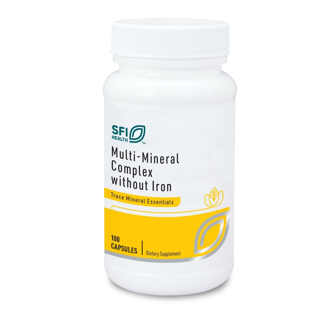 Klaire Labs SFI Helse Multi-Mineral Complex Uten Jern - Bredspektrum & Hypoallergenic Essential Trace Mineral blanding med kobber & sink, jernfri (100 kapsler)