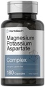 Horbäach Magnesium Kalium Aspartat Complex | 180 Kapsler | Ikke-GMO og Glutenfri Formula