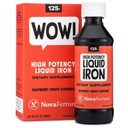 NovaFerrum Wow, 125 høy styrke flytende jern Supplement for voksne, jernmangel, 125 mg jern per 5ml dose, vegansk verifisert, glutenfri sertifisert, sukkerfri