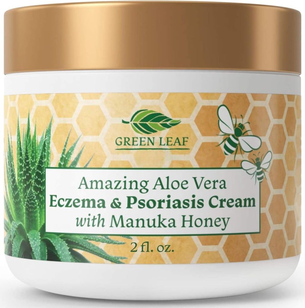 Manuka Honning Eczema Cream Moisturizing Lotion behandling for Psoriasis Relief - kløe, tørr hud Rash Ointment - Soothing Moisturizer for baby, barn, voksne - høy styrke kropp & ansiktskrem 2oz