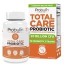 Probulin Total Care Probiotic Supplement, Daily Gut, Digestive, og immun helse Probiotika Kapsler for menn og kvinner, 20 milliarder CFU, Vegan, 60 greve flaske