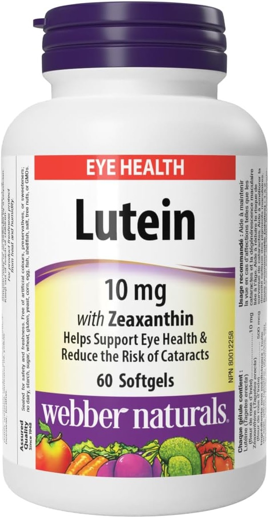 Webber Naturals Lutein med Zeaxanthin Softgel, 10 mg 60 greve