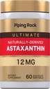 Piping Rock Astaxanthin 12 mg | 60 Softgel Kapsler | Ekstrakt Supplement | Glutenfri, Ikke-GMO