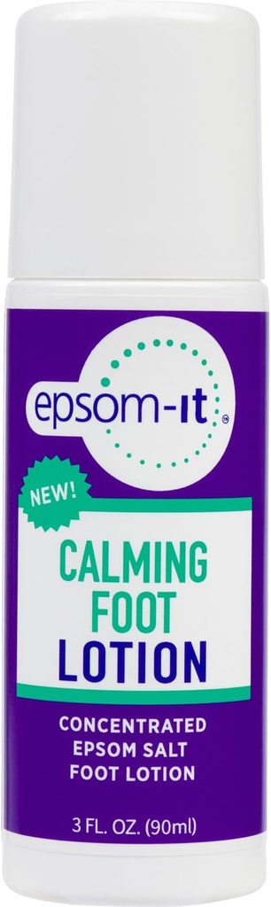 EPSOM-IT beroligende fotlotion - Roll on Magnesium Sulfate Lotion for trette føtter & ankler, Topical Epsom Salt med urea, myk hard hud og brakk hæler, som gir komfort for ben og føtter 3.0 oz