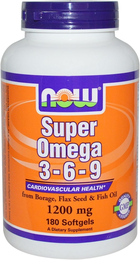 Super Omega 3-6-9 1200mg 180 Softgels (pakke med 2)
