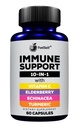 Immunstøtte Booster Supplement med eldrebær, vitamin C, Echinacea, gurkemeie curcuminoids, vitamin E, vitamin B6, sink, L-Glutamin HCL, hvitløk, Lactobacillus Acidophilus :: 60 greve, 1 pakke