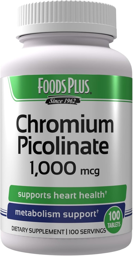 Krom Picolinat 1000 mg Mineral Supplement, Superior Apsorpsjon, Chromium Supplement, 100 Serveringer