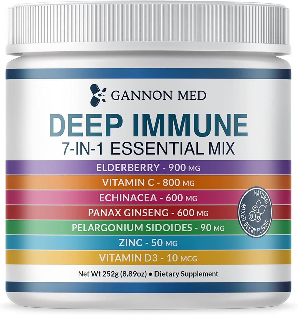 Ultimate Forsvarsimmunitetsvitaminer for voksne og barn - immunforsvarskapsler med eldrebær, vitamin C, Echinacea, hvitløk, Panax Ginseng og sink - 120 Caps (8,8 Oz pulver)