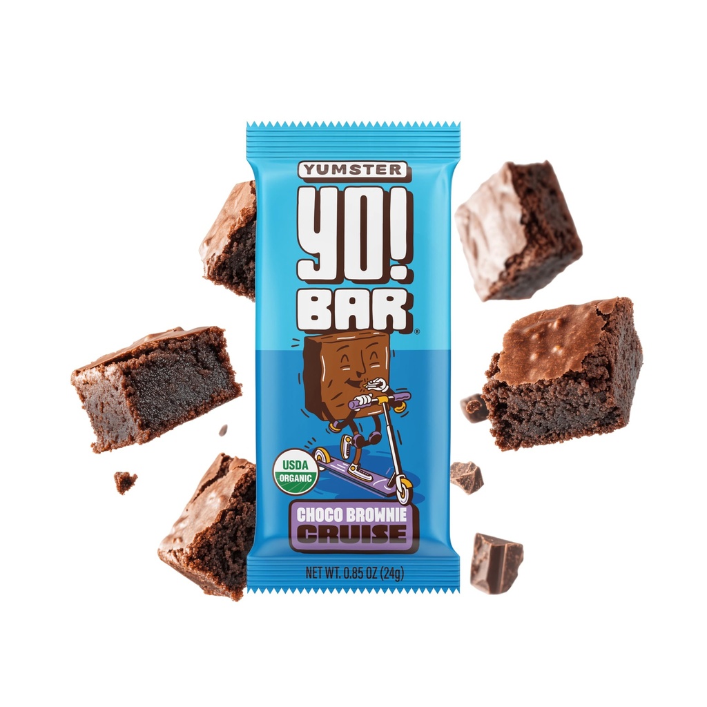 Yo! Bar by Bearded Brothers Vegan Organic Kids Bar, Sjokolade (25 Bars) - Glutenfri, Paleo og Hel 30  enhver soya gratis, ikke-GMO, Lav glykæmisk, Ingen sukker tilsatt, Fiber + hele matvarer
