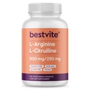 BESTVITE L-Arginine L-Citrulline 500mg / 250mg Vegansk (240 Vegetariske kapsler) - Ingen stearates - Ingen Dikalcium Fosfat - Ikke GMO - Glutenfri