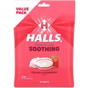 HALLS Throat Soothing (tidligere HALLS Breezers) Cready Strawberry Throat Drops, Økonomipakke, 70 drops