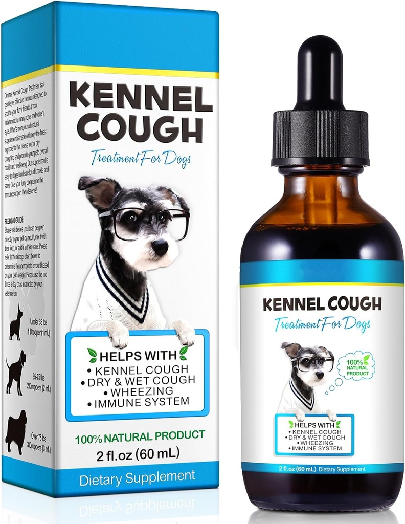 Kennel Cough behandling for hunder, Kennel Cough Herbal Drops - 2,02 Fl.oz / 60 ml