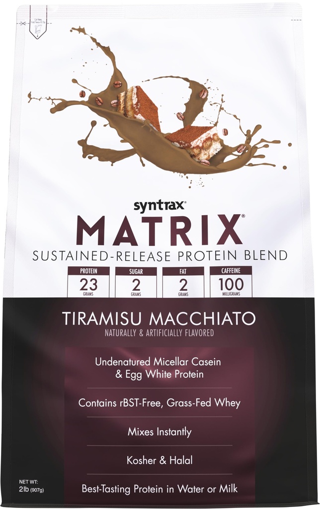 Syntrax Ernæringsmatrise - Entertainmented Protein Blend, Tiramisu Macchiato 2 lbs. 100mg Koffein