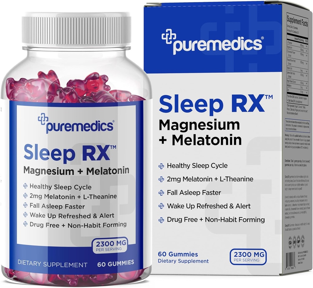 Sove Gummy, Rolig + søvnstøtte, 2 mg Melatonin, L-Theanine, Kamille, Lemon Balm, Passion Blomster, Gentle Sleep Aid, Strawberry 60 Count